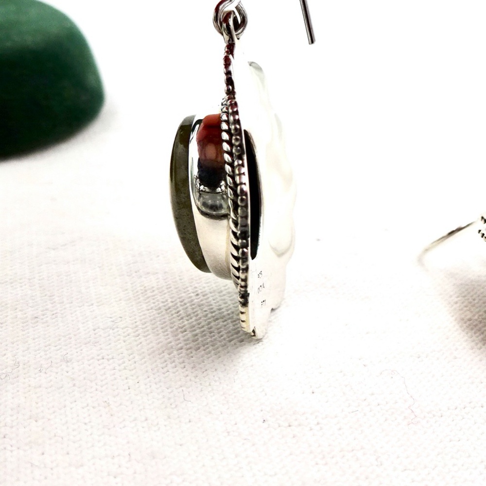 PTI Sterling Silver Labradorite Dangle Earrings - Picture 11 of 11
